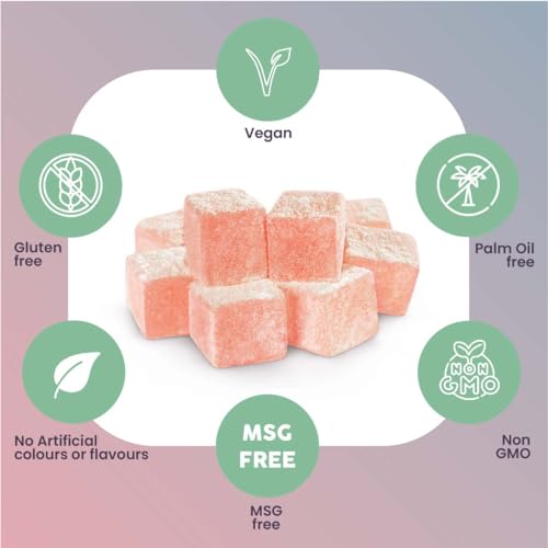 Turkish Delight Gift Set – 4 x 110g Assorted Flavours (Rose & Lemon, Mixed Flavour) Premium Authentic Lokum (Rose Flavour)