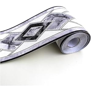 MAHWER Behang grens PVC zelfklevende vintage waterdichte verwijderbare muur grens sticker voor badkamers tegels decor (kleur: F)