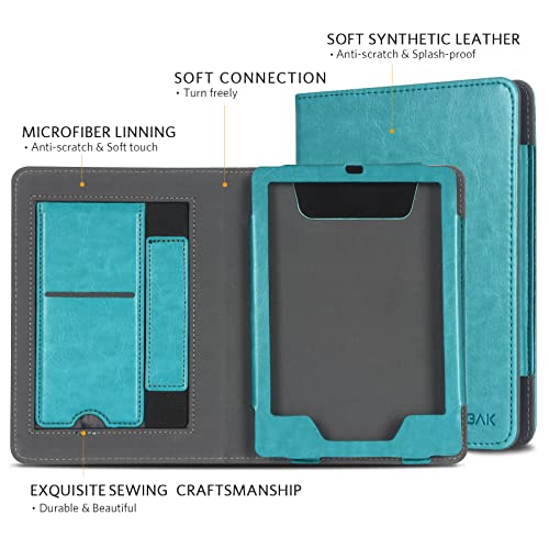 Image of CoBak Case for Ereader - Durable PU Leather Cover with Auto Sleep Wake, Card Slot, Hand Strap Feature - Fits Kindle Paperwhite 11th Generation 6.8 inch Signature Edition 2021 Released, Floral Damask