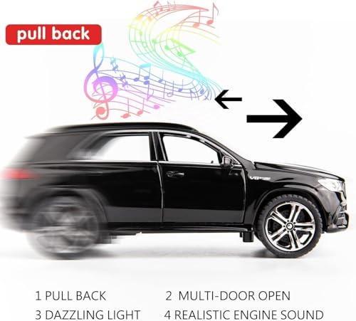 Image of 1:32 AMG GLE 63 S Scale Alloy Metal Pull Back Die-Cast Car Toy with Sound & Light Mini Auto Model for Kids Durable Metal Body Realistic Design Gift for Boys & Collectors (Black)