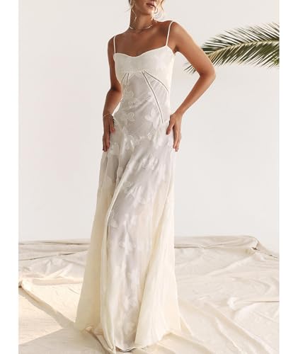 Image of ECDAHICC Women's Summer Boho Cowl Neck Floral Cocktail Party Maxi Dresses High Waist Ruffled Beach Sundress
