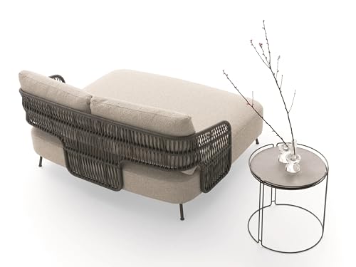 Image of LOCCUS 4 Seater Sofa Outdoor Conversation Patio Garden Rope Furniture Set with Cushion and Center Table for Garden, Balcony, Poolside (Grey Color)