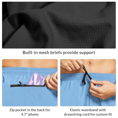 Image of baleaf Men's 5 inch Running Athletic Shorts with Liner /No Liner