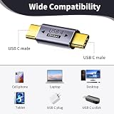 Adapter USB C męski, USB C 40 Gbps adapter szybkiego ładowania PD 100 W transmisja audio wideo, kompatybilny z Thunderbolt 3 USB 3.1 USB 2.0 Kompaktowy format ze stopu aluminium PC tablet smartfon