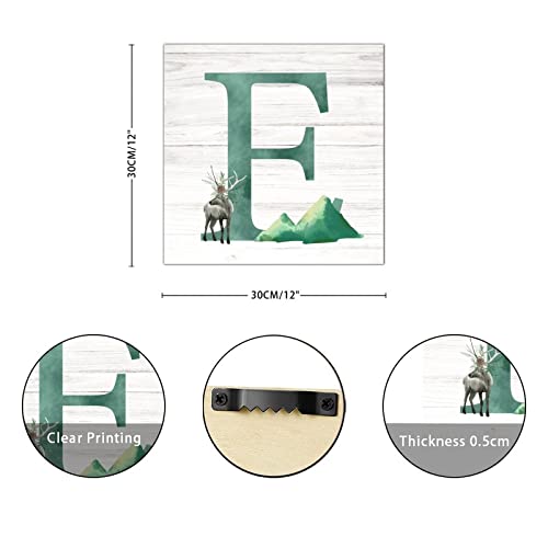 Lettre E en bois monogramme 30 cm pour décoration murale de maison - 2