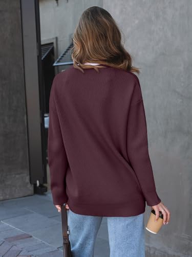Image of LILLUSORY Women Oversized Cardigan Sweater 2025 Fall Outfits Cloth Fashion V Neck Knit Button Front Casual Trendy Tops