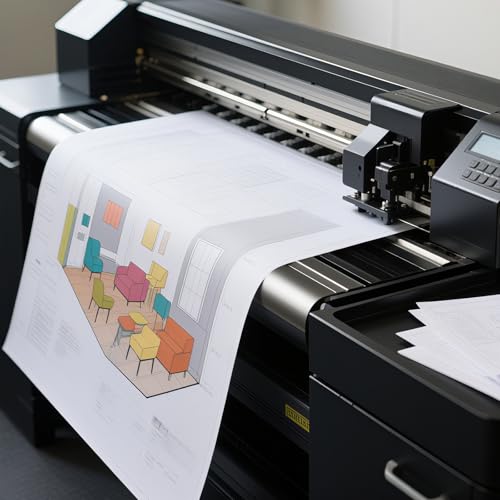 Plotterpapier Rolle, 80g 610mm x 50M 2 Zoll Kern, weißes Hochwertiges Papierrolle, Inkjet Plotter gestrichenes Universalpapier, für CAD-Ausdrucke/Baupläne/Zeichnungen Poster