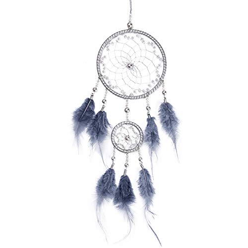 Atrapasueños Hecha a Mano Atrapa Sueños con Plumas y Cuentas de Macramé, Red de Sueños de Captura Dream Catcher para Colgar en la Pared, para Decoración de Boda