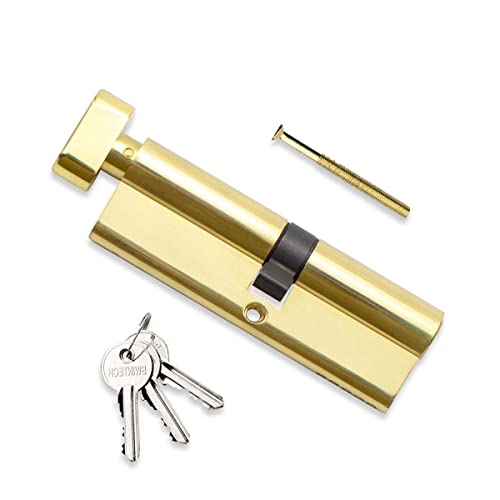 Bwintech 95mm(45/50T) Brass Euro Cylinder Lock,Door Barrel Lock,Thumbturn Knob with 3 Standard Keys,Anti-Pick,Anti-Bump,Anti Drill,High Security for UPVC,Wooden,Composite Doors