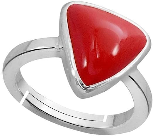 Bague corail rouge Moonga le cadeau de fiançailles idéal pour homme et femme
