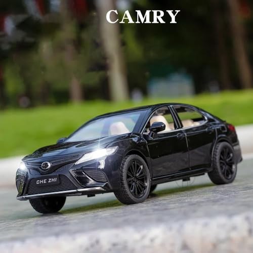 Image of New 1:24 Toyot Camry Diecast Alloy Metal Pull Back Car with Openable Doors Music Sound and Light Vehicle Toy Car for Kids Boys (Red)