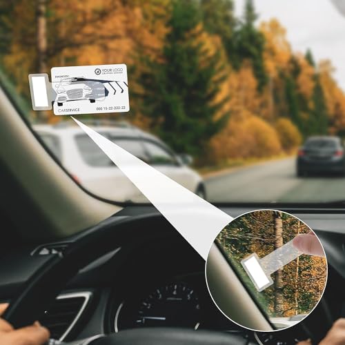 Image of 6 Pcs Car Windshield Parking Ticket Holder Transparent Car Parking Ticket Holder Clip with Adhesive Tape Plastic Auto Accessories Clip for Car Windscreen Window