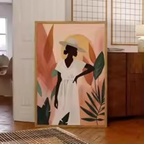 Peinture femme africaine pour salon chaleureux et déco ethnique