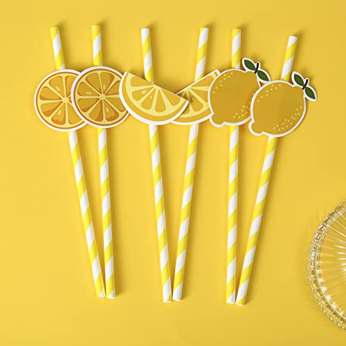 Pitillos biodegradables de papel limón set 20 unidades miniatura 3
