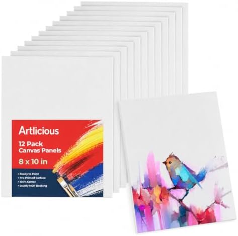 Artlicious Canvases for Painting 12 Packs - 8 x 10” Blank Canvas ...