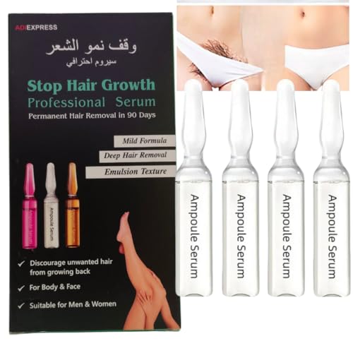 Image of ZeroPathy Unisex 90 Days Hair Stop Treatment Ampoule 2ml x 10 | Natural Herbal Serum for Intimate, Lip, Chin & Underarm Hair | Safe After Threading or Shaving | Organic Ayurveda Formula**