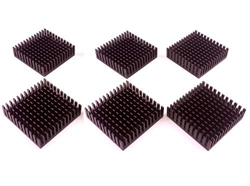 Easycargo 40mm Heatsink 40x40x11mm, Aluminum Cooler Cooling Heat Sink for Cooling 3D Printers, TEC1-12706 Thermoelectric Peltier Cooler 40mmx40mmx11mm (Black 6pcs)