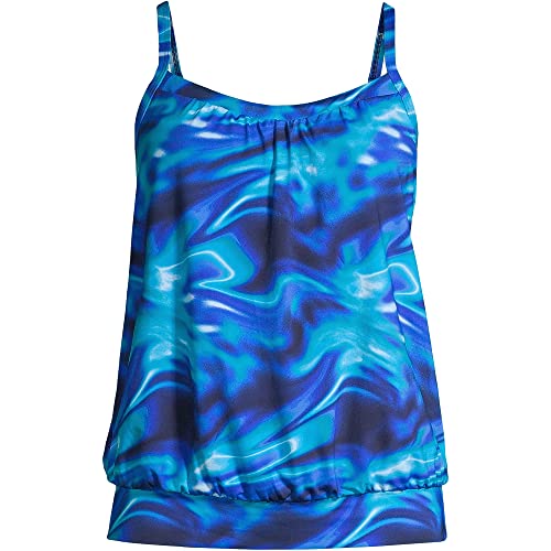 Buy Lands' End Women's Blouson Tummy Hiding Tankini Top Swimsuit