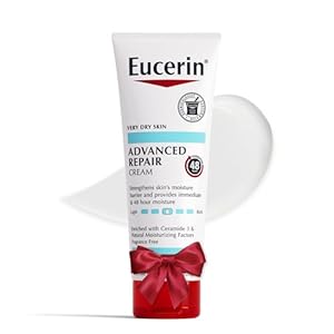 Eucerin Advanced Repair Body Cream for Very Dry Skin, Fragrance Free Daily Body Moisturizer, 8 Oz Tube