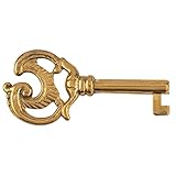 Solid Brass Hollow Barrel Skeleton Key for Cabinet Doors, Dresser Drawers, Grandfather Clocks -...