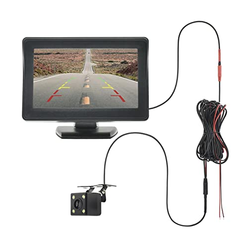 Cámara trasera de coche con monitor LCD de 4.3" y luces LED para un estacionamiento seguro