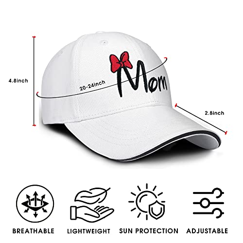 Cute Bow Mom Hat White Mama Hat Adjustable Baseball Cap Embroidered Dad Hats For Women Mothers Mommy Wife Mrs #TOP5