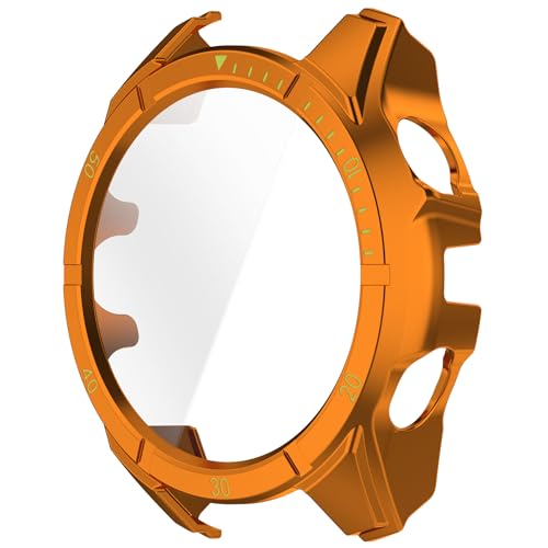 [TRIPLE RIVER] For Garmin tactix 8 AMOLED �P�[�X tactix8 Dual Power 51mm �J�o�[ �t���ʋ����K���X �t���ی�P�[�X �P�F/�N���A �t�B������� �n�[�h�P�[�X �K�[�~��(�I�����W)
