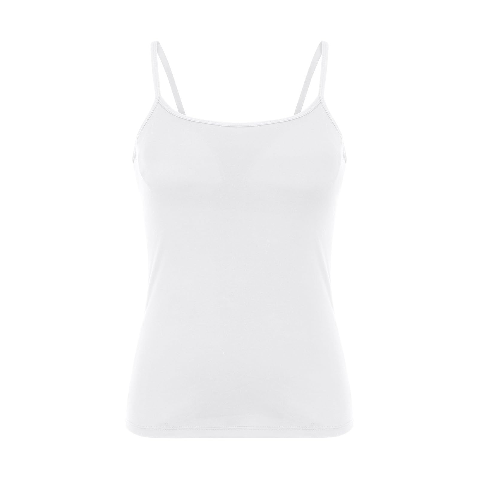 Womens Built in Bra Tank Tops Cami Top Camisole with Shelf Bra Sleeveless Undershirts Comfortable Strappy Tank Tops for Women UK Support Gym Vests