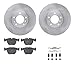 Dynamic Friction Company Front Brake Rotors with 5000 Euro Ceramic Brake Pads includes Hardware 6612-31119