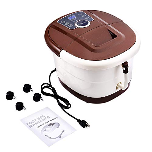 Ovitus Foot Spa Bath Massager With Heat,16 Pedicure Spa Motorized Shiatsu Roller Massage Feet, Frequency Conversion, O2 Bubbles, Adjustable Time & Temperature,Led Display #TOP7