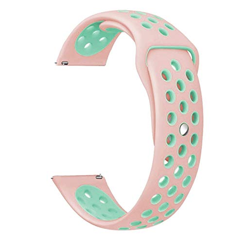 Samsung Gear S3 Classic Frontier İçin Pembe Yeşil Spor Silikon Kordon