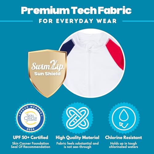 Image of SwimZip Boys' Long Sleeve Rash Guard & Swim Shorts Set - UPF 50+ Sun Protection