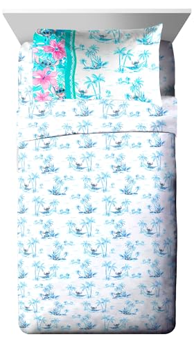 Image of Jay Franco Kids Comforter Set Includes Sheets and Pillow Covers - Soft and Cozy Bed Set for Stylish Room Decor, Multi - Lilo and Stitch 02, 5 Piece Twin Bedding