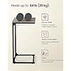VASAGLE Set of 2 C Shape End Tables, Small Coffee Tables for Couch Or Sofa, Industrial Side Tables in Living Room, Bedroom, 13.8 x 21.7 x 26 Inches, Greige and Classic Black UZH2504036