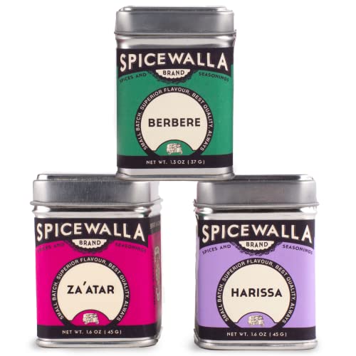 Spicewalla Middle Eastern Spices Set | Harissa Spice, Zaatar or Zahtar, Berbere, 3 Pack | Mediterranean Seasonings