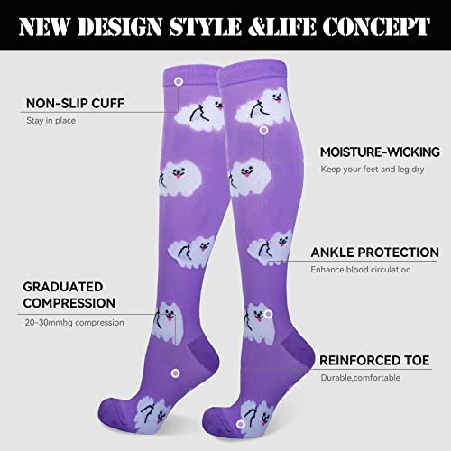 Image of LEOSTEP Compression Socks for Women and Men Circulation, Knee High Stockings Support for Nurses, Cycling, Hiking, Running