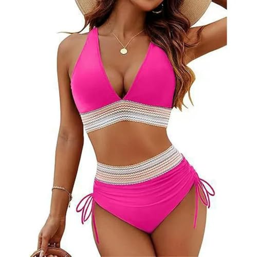 Bikini sexy à col en V profond avec cordon de serrage et coussin de poitrine