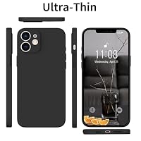 HGH für iPhone 12 Mini Hülle Silikon mit Lanyard, Handyhülle für iPhone 12 Mini Case Ultra Dünne Rundumschutz mit Weichem Microfiber-Innenfutter Kratzfest Schutzhülle für iPhone 12 Mini 5.4" Schwarz – Ansicht 6