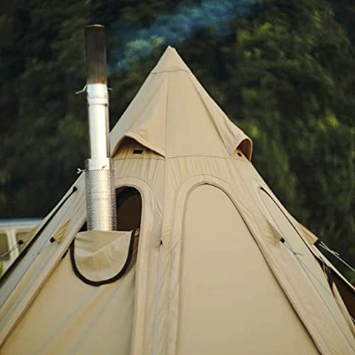 Carpa Piramidal Grande con Chimenea para Camping 5-8 Personas miniatura 4