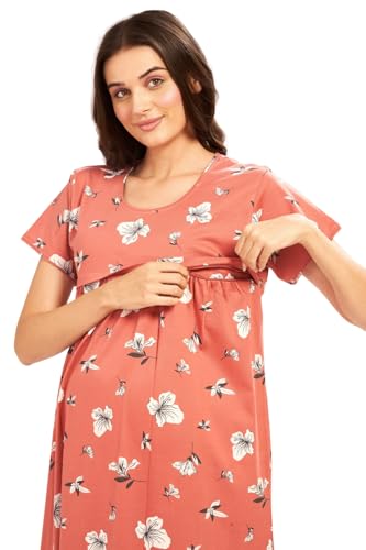 Image of AV2 Women Cotton Calf Length Feeding Nighty