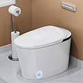 AKNIRL Smart Toilet, Smart Toilet with Bidet Built-in, Heated Seat, Booster Pump Assisted, Auto Flush, Warm Water, Air Dryer, Deodorization, Modern Smart Toilets for Bathrooms, White