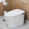 Smart Toilet with Bidet Built in Heated Seat Booster Pump Assisted Auto Flush Warm Water Air Dryer Deodorization Modern Smart Toilets for Bathrooms White