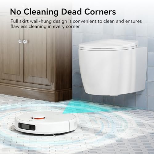 HOROW Inodoro suspendido HR-TG04W, inodoro compacto montado en pared con asiento de cierre suave, inodoro redondo de cerámica con doble descarga 1.06 GPF/1.6 GPF, blanco miniatura 7