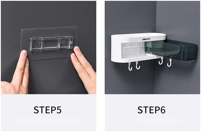 White Empire Simplicity Rotating Shower Organiser Bathroom Caddy Plastic Wall Mounted Corner Shelf Stick No Drilling, Storage Bath Shelf Drill Free Shower Tidy Removeable Reusable Strong Durable