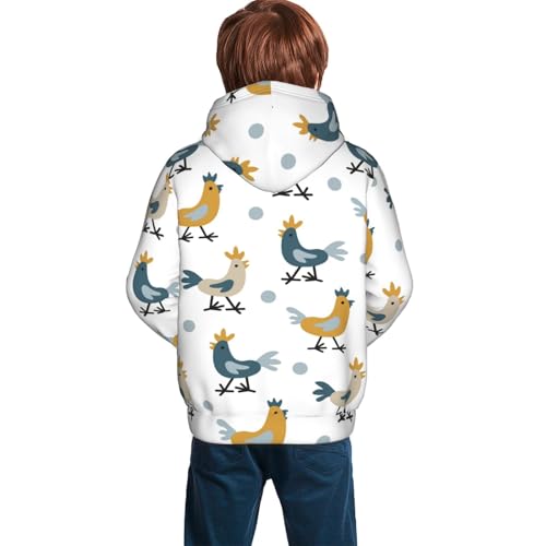 Farm Roosters Kids Pullover Hoodies Boys Sweatshirts Girls Athletic Clothes with Pocket 7