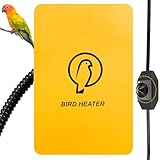 KOKOPRO Bird Heater for Cage - with Rotary Switch and Power LED Snuggle Up Bird Warmer for Exotic Pet Birds, 10W African Grey, Parakeets, Parrots, Small Birds, with Anti Bite Rope, 3.7×5.7 Inches