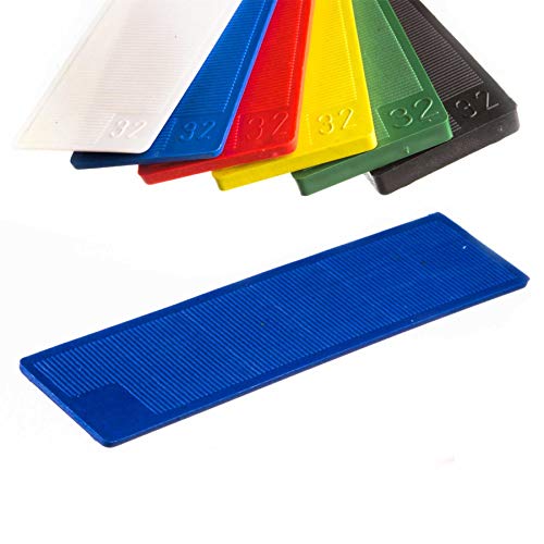 Flat Plastic Window Spacers, Glass Glazing Flat Packers, Width 32mm | Blue - 2mm | 10 PCS