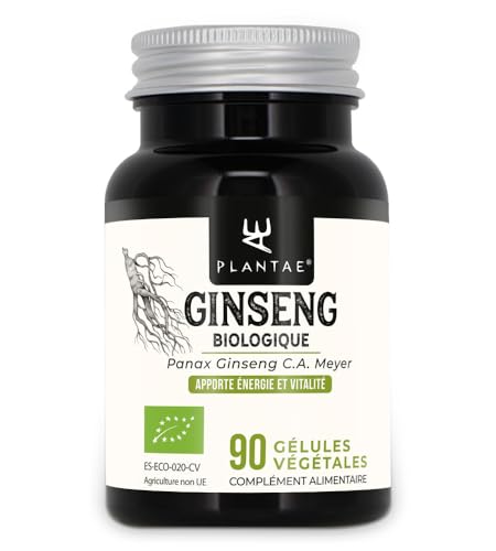 GINSENG ROUGE BIOLOGIQUE * 200 mg / 90 gélules végétales * Titré à 15% en ginsénosides totaux * Cardiovasculaire, Energie, Équilibre émotionnel, Vitalité