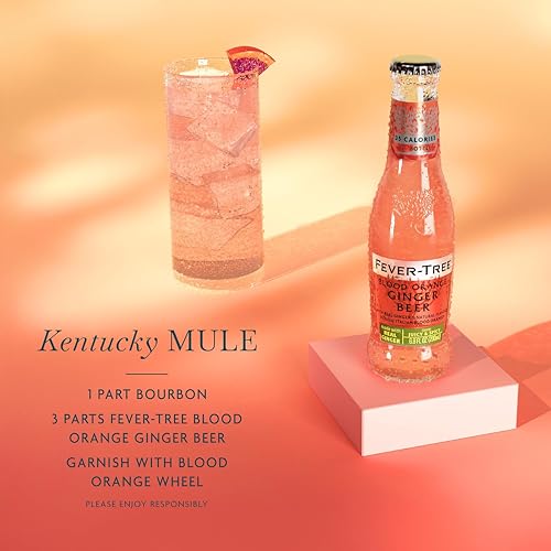 Image of Fever-Tree Blood Orange Ginger Beer - Premium Mixer for Cocktails and Mocktails, 6.8 fl oz Bottles, Pack of 24 - Naturally Sourced, Non-GMO