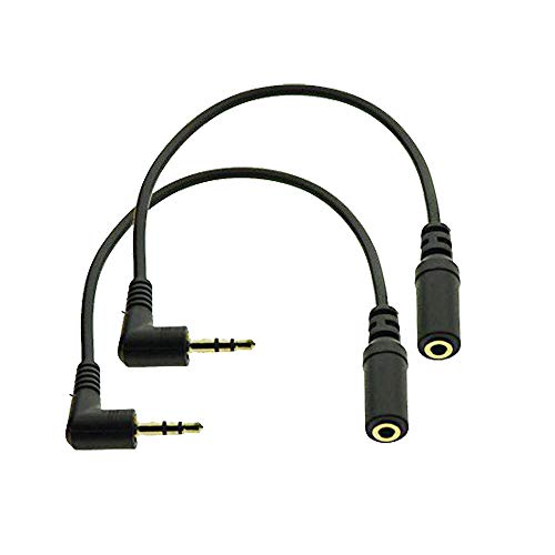Cable de audio Jack 3.5mm macho a hembra ángulo recto 2Pack miniatura 1